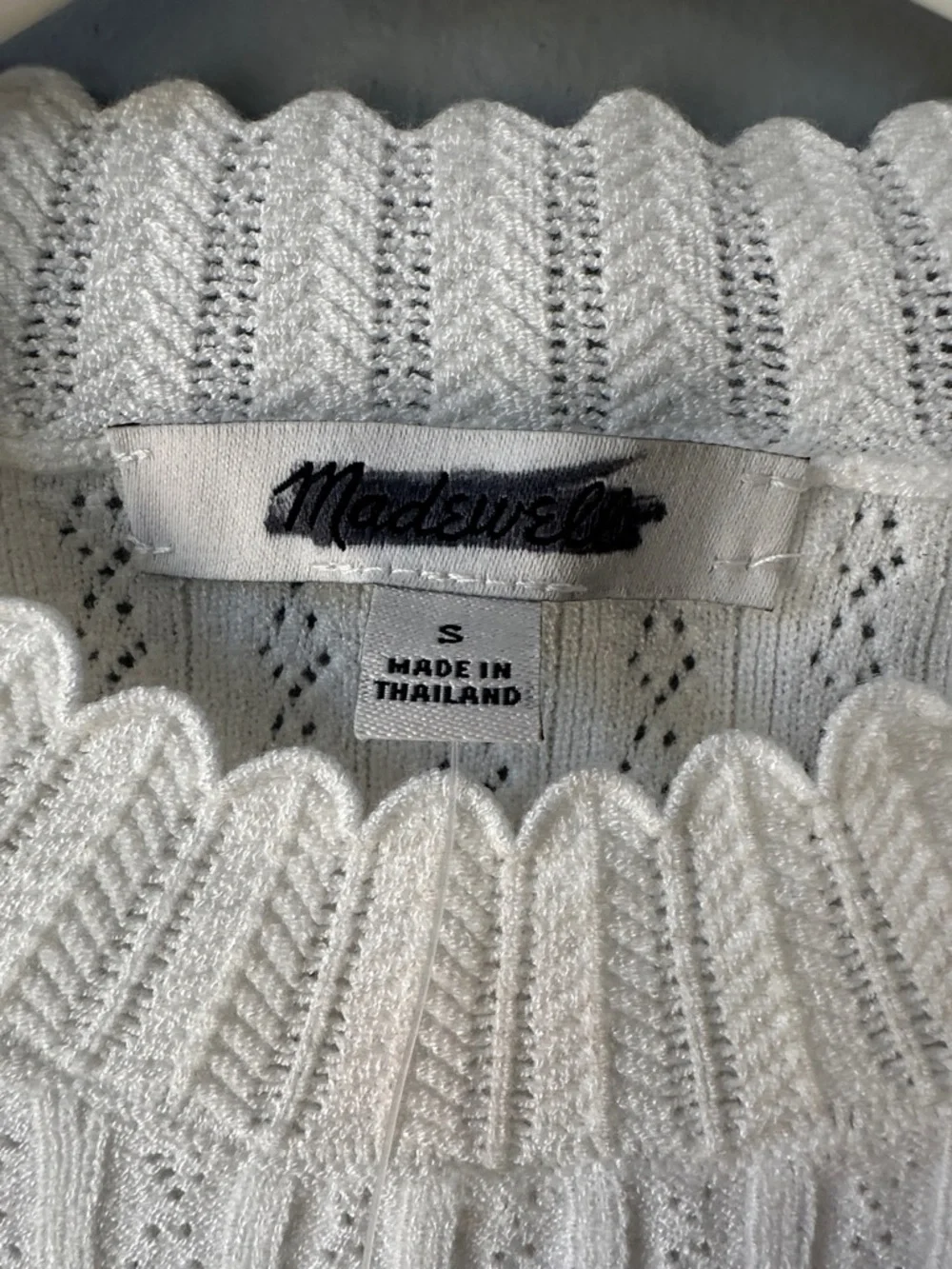 Madewell NWT Pointelle-Stitch Mockneck Sweater Tee white women’s small - Picture 4 of 10